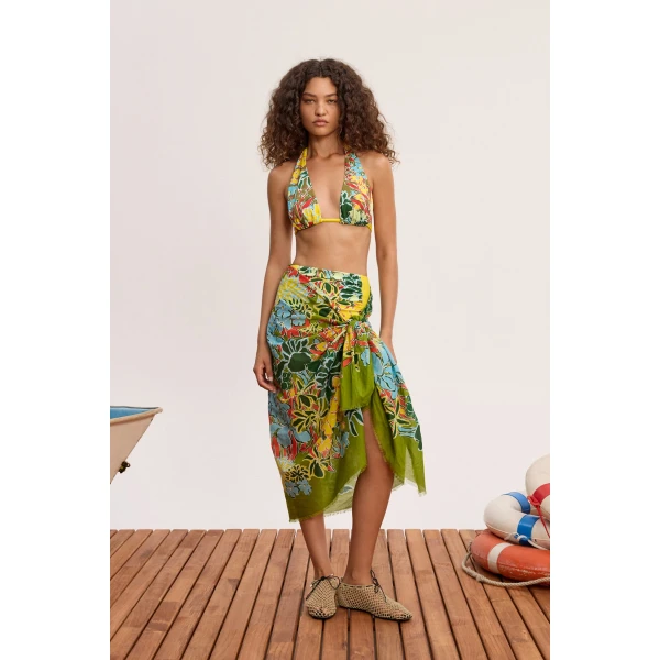 Alemais Solstice Wide Triangle Top  Sustainable Tops with Alemais print -  Luxury Handbags Australian Designer