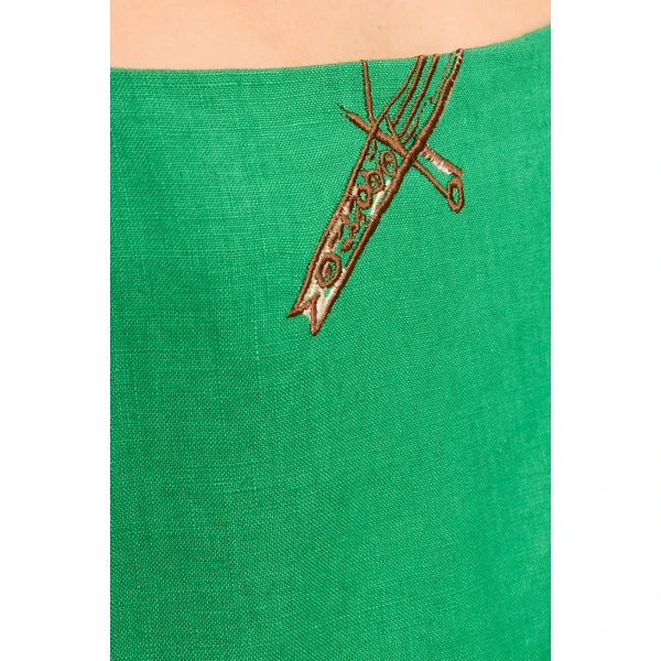 Alemais Wanda Embroidered Midi Dress  Sustainable Dresses with Alemais print -  Luxury Handbags Australian Designer