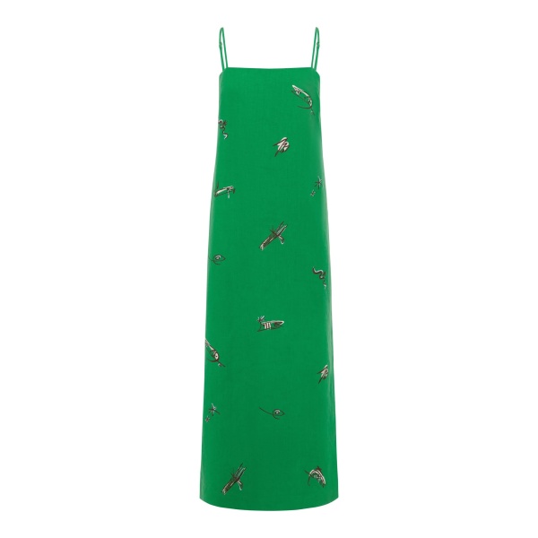 Alemais Wanda Embroidered Midi Dress  Sustainable Dresses with Alemais print -  Luxury Handbags Australian Designer