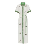 Alemais Wanda Embroidered Shirtdress  Sustainable Dresses with Alemais print -  Luxury Handbags Australian Designer