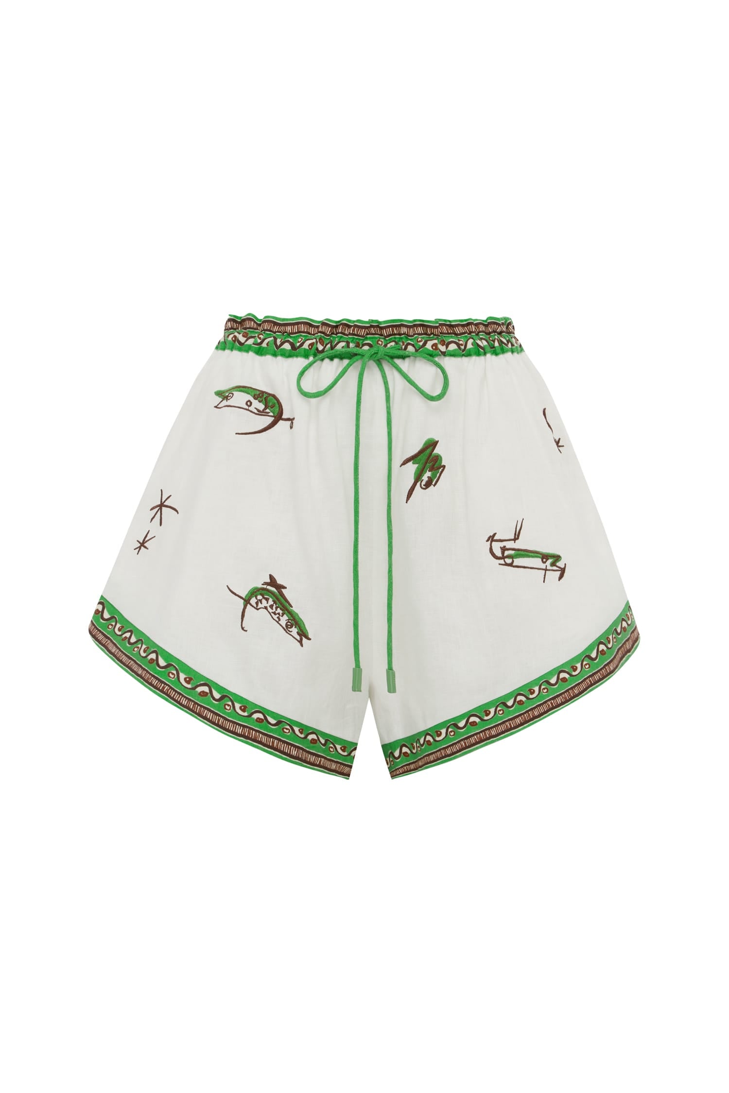 Alemais Wanda Embroidered Short  Sustainable Shorts with Alemais print -  Luxury Handbags Australian Designer