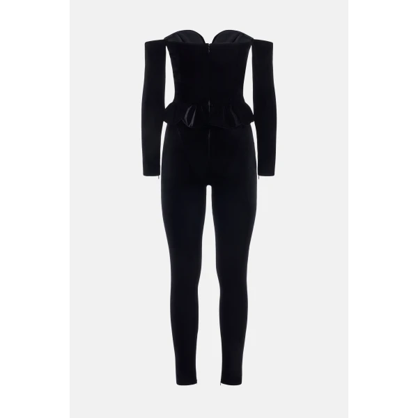 Velvet V Neck Jumpsuit