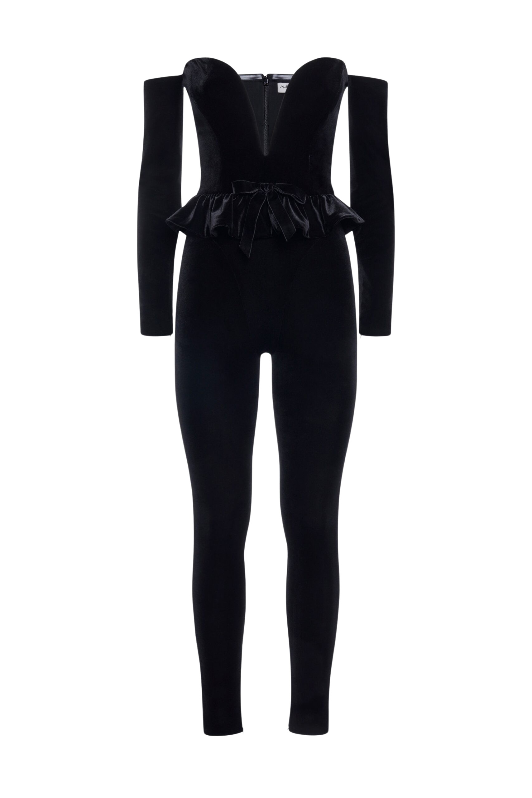 Alessandra Rich Velvet V Neck Jumpsuit
