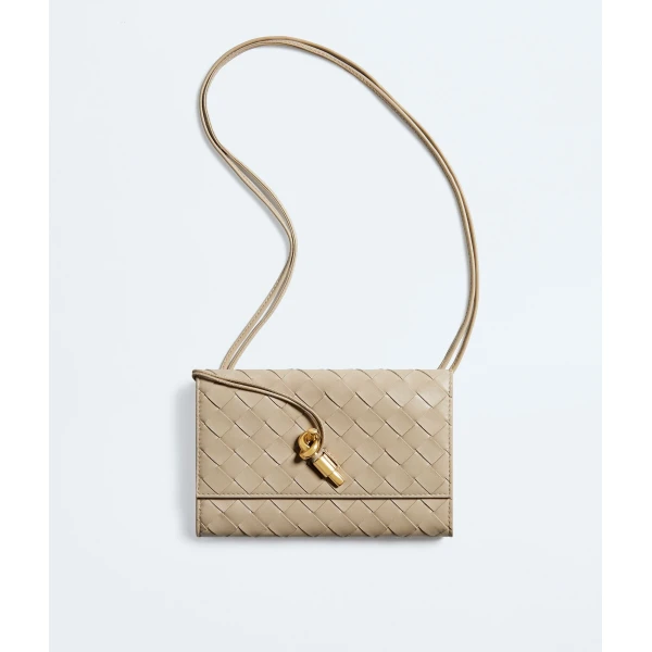 Khaite Women's Andiamo Pouch On Strap in Ecru - Beige Shoulder & Crossbody Bags - The Lotus Tote Bag - Shop at Luxury Shoes 