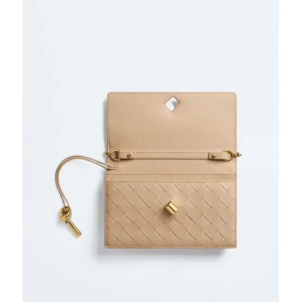 Khaite Women's Andiamo Pouch on Chain in Shore - Beige Shoulder & Crossbody Bags - The Lotus Tote Bag - Shop at Luxury Shoes 