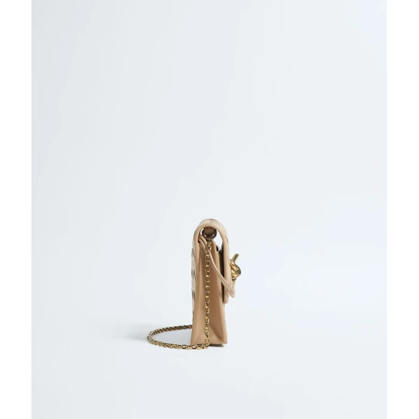 Khaite Women's Andiamo Pouch on Chain in Shore - Beige Shoulder & Crossbody Bags - The Lotus Tote Bag - Shop at Luxury Shoes 