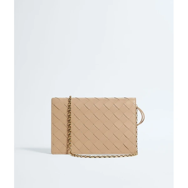 Khaite Women's Andiamo Pouch on Chain in Shore - Beige Shoulder & Crossbody Bags - The Lotus Tote Bag - Shop at Luxury Shoes 