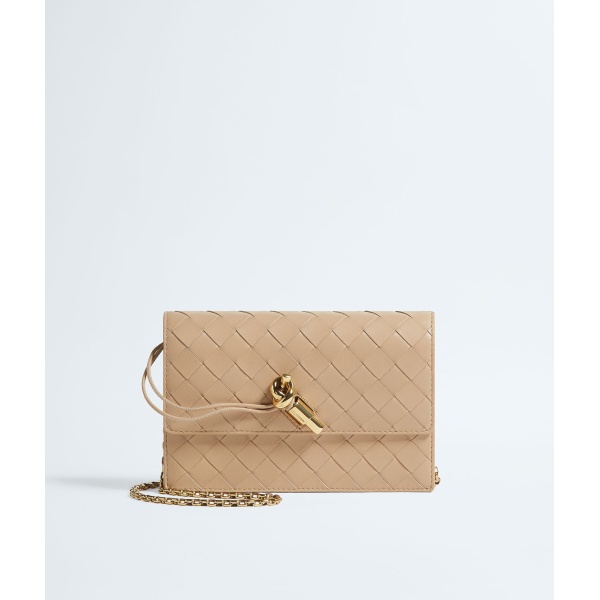 Khaite Women's Andiamo Pouch on Chain in Shore - Beige Shoulder & Crossbody Bags - The Lotus Tote Bag - Shop at Luxury Shoes 