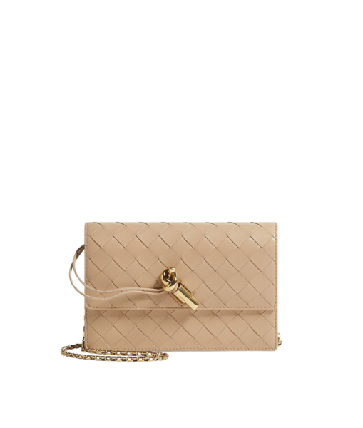 Khaite Women's Andiamo Pouch on Chain in Shore - Beige Shoulder & Crossbody Bags - The Lotus Tote Bag - Shop at Luxury Shoes 