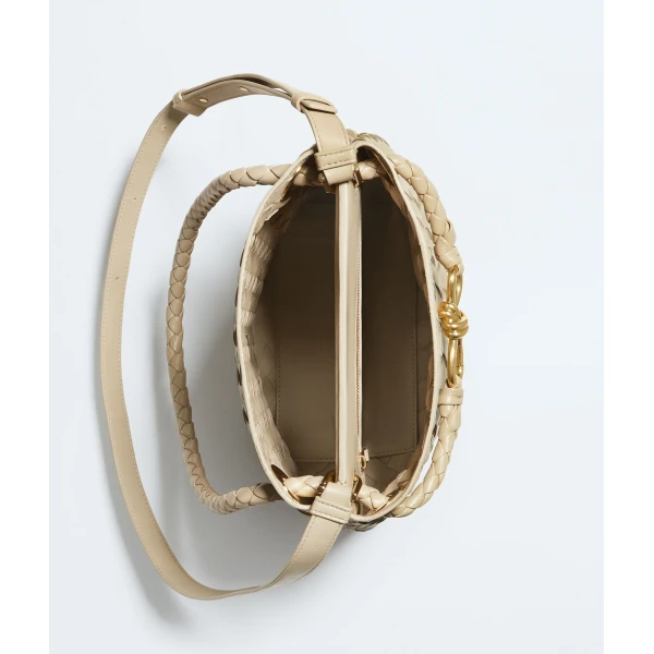 Khaite Women's Andiamo Small Bucket in Ecru - Beige Bucket Bags - The Lotus Tote Bag - Shop at Luxury Shoes 