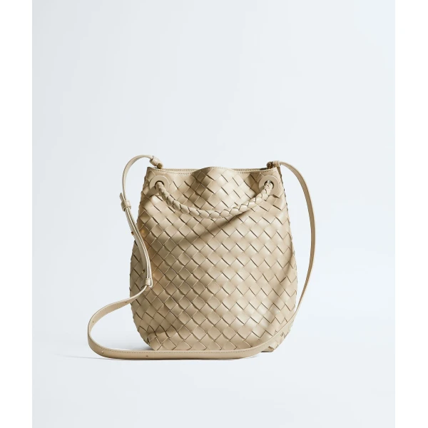 Khaite Women's Andiamo Small Bucket in Ecru - Beige Bucket Bags - The Lotus Tote Bag - Shop at Luxury Shoes 