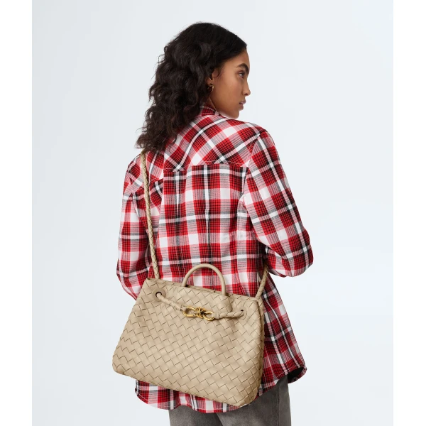 Khaite Women's Andiamo in Ecru - Beige Totes & Top-Handle Bags - The Lotus Tote Bag - Shop at Luxury Shoes 