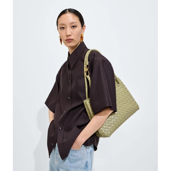 Khaite Women's Andiamo in Travertine - Beige Totes & Top-Handle Bags - The Lotus Tote Bag - Shop at Luxury Shoes 