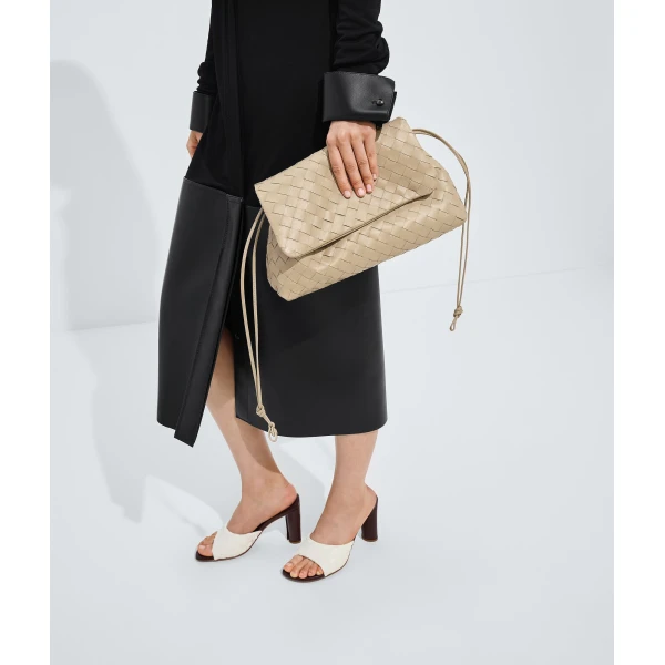 Khaite Women's Giorno in Ecru - Beige Shoulder & Crossbody Bags - The Lotus Tote Bag - Shop at Luxury Shoes 