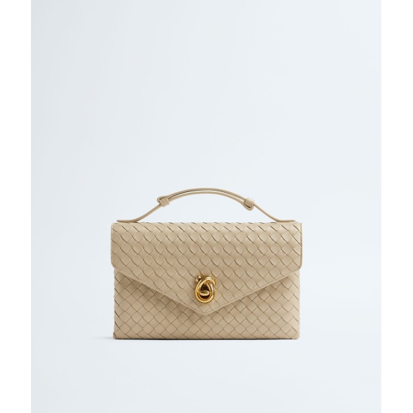 Khaite Women's Knot Lock in Ecru - Beige Clutch Bags - The Lotus Tote Bag - Shop at Luxury Shoes 