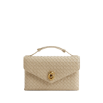 Khaite Women's Knot Lock in Ecru - Beige Clutch Bags - The Lotus Tote Bag - Shop at Luxury Shoes 