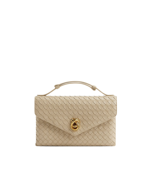 Khaite Women's Knot Lock in Ecru - Beige Clutch Bags - The Lotus Tote Bag - Shop at Luxury Shoes 