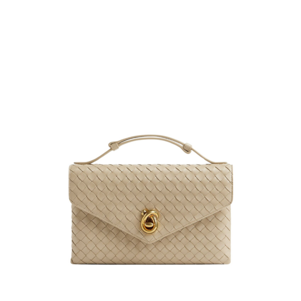 Khaite Women's Knot Lock in Ecru - Beige Clutch Bags - The Lotus Tote Bag - Shop at Luxury Shoes 