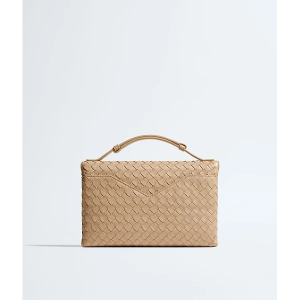 Khaite Women's Knot Lock in Shore - Beige Clutch Bags - The Lotus Tote Bag - Shop at Luxury Shoes 