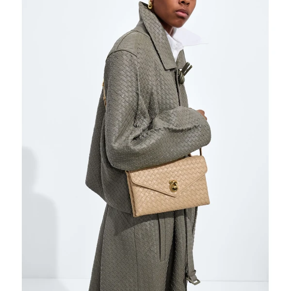 Khaite Women's Knot Lock in Shore - Beige Clutch Bags - The Lotus Tote Bag - Shop at Luxury Shoes 