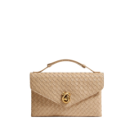 Khaite Women's Knot Lock in Shore - Beige Clutch Bags - The Lotus Tote Bag - Shop at Luxury Shoes 