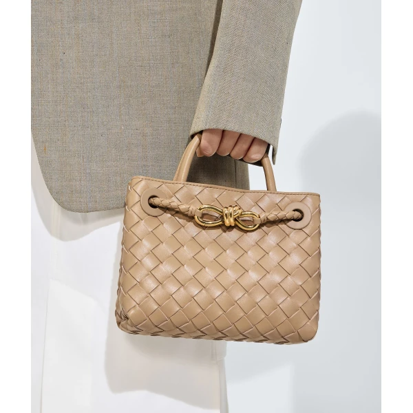 Khaite Women's Mini Andiamo in Shore - Beige Mini Bags - The Lotus Tote Bag - Shop at Luxury Shoes 