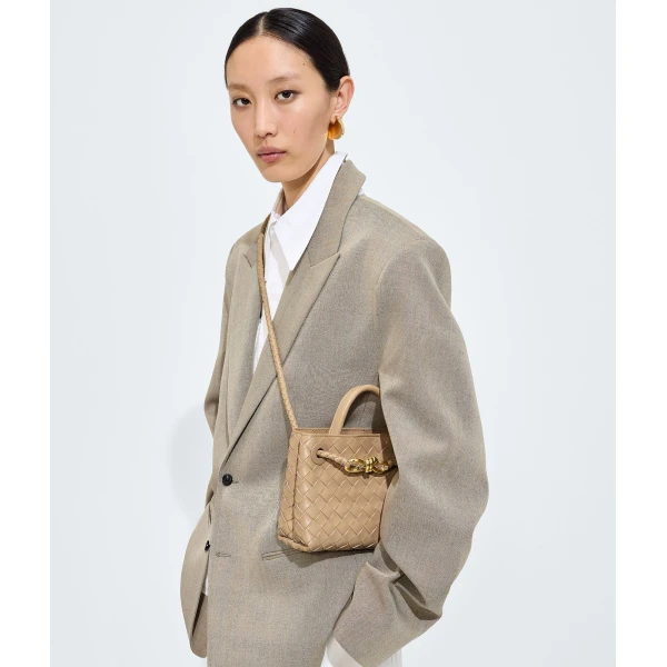 Khaite Women's Mini Andiamo in Shore - Beige Mini Bags - The Lotus Tote Bag - Shop at Luxury Shoes 