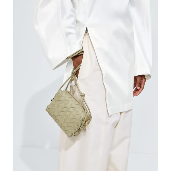 Khaite Women's Mini Loop Camera Bag in Travertine - Beige Mini Bags - The Lotus Tote Bag - Shop at Luxury Shoes 