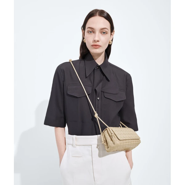 Khaite Women's Notturno in Ecru - Beige Shoulder & Crossbody Bags - The Lotus Tote Bag - Shop at Luxury Shoes 