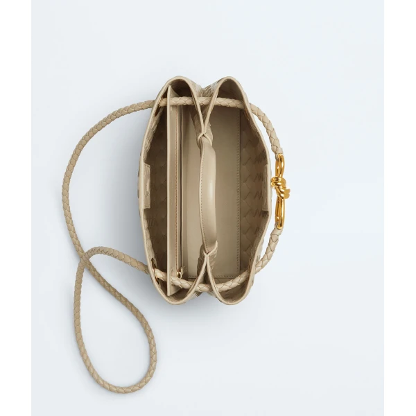 Khaite Women's Small Andiamo in Ecru - Beige Totes & Top-Handle Bags - The Lotus Tote Bag - Shop at Luxury Shoes 