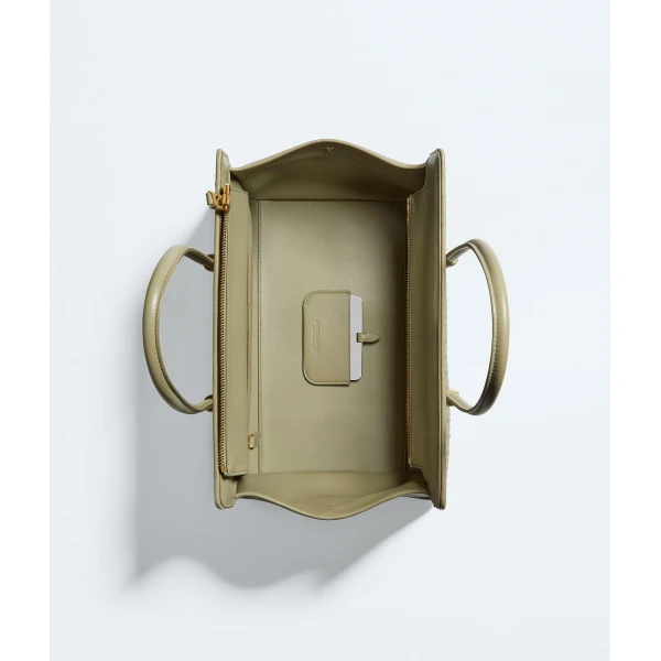 Khaite Women's Small Barbara Tote in Travertine - Beige Totes & Top-Handle Bags - The Lotus Tote Bag - Shop at Luxury Shoes 