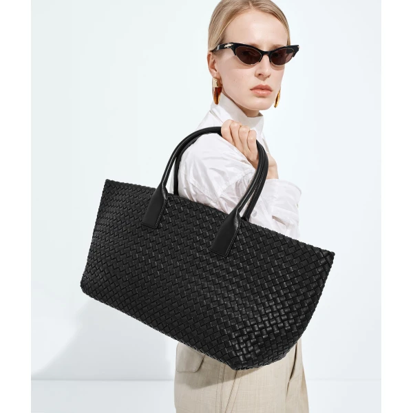 Khaite Cabat in Black - Black Totes & Top-Handle Bags - The Lotus Tote Bag - Shop at Luxury Shoes 