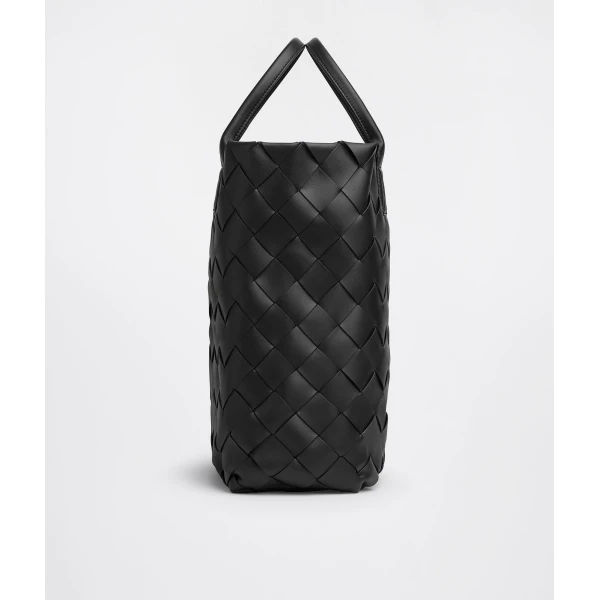 Khaite Maxi Intreccio Tote in Black - Black Totes & Top-Handle Bags - The Lotus Tote Bag - Shop at Luxury Shoes 