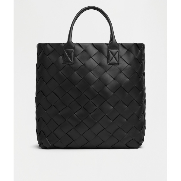 Khaite Maxi Intreccio Tote in Black - Black Totes & Top-Handle Bags - The Lotus Tote Bag - Shop at Luxury Shoes 