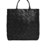 Khaite Maxi Intreccio Tote in Black - Black Totes & Top-Handle Bags - The Lotus Tote Bag - Shop at Luxury Shoes 