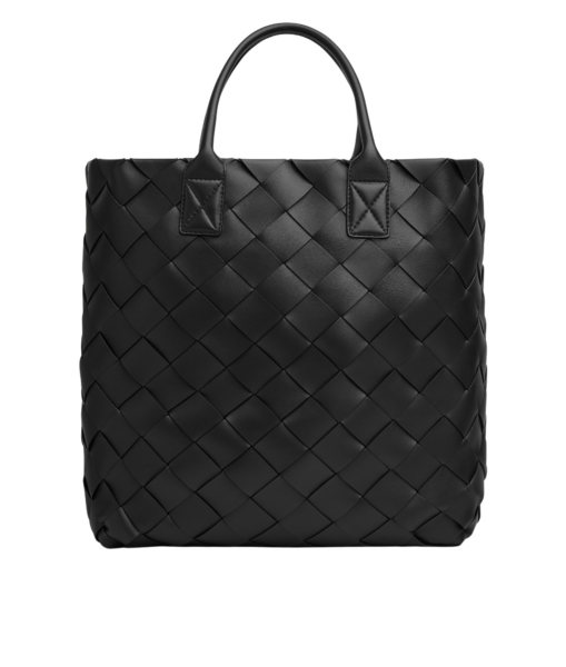 Khaite Maxi Intreccio Tote in Black - Black Totes & Top-Handle Bags - The Lotus Tote Bag - Shop at Luxury Shoes 