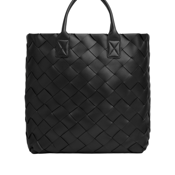 Khaite Maxi Intreccio Tote in Black - Black Totes & Top-Handle Bags - The Lotus Tote Bag - Shop at Luxury Shoes 
