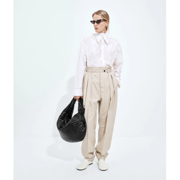Khaite Medium Jodie in Nero - Black Shoulder & Crossbody Bags - The Lotus Tote Bag - Shop at Luxury Shoes 