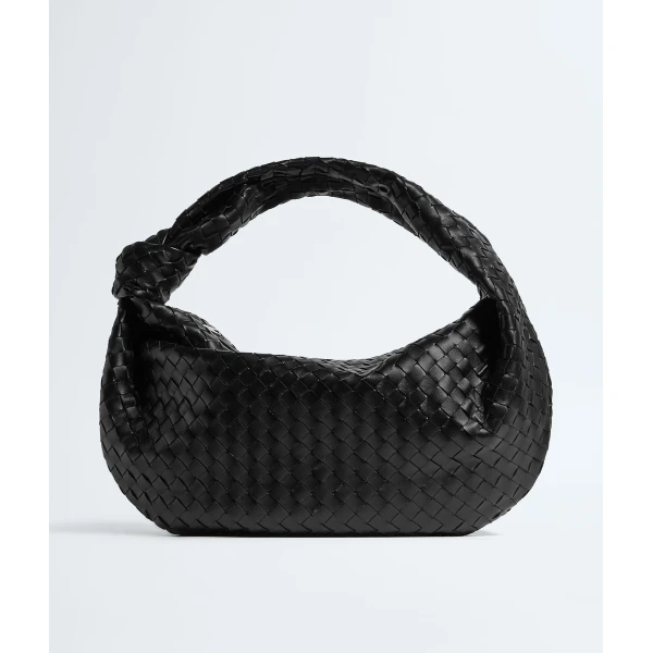 Khaite Medium Jodie in Nero - Black Shoulder & Crossbody Bags - The Lotus Tote Bag - Shop at Luxury Shoes 