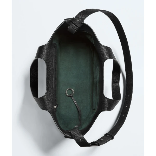 Khaite Men's Diago Tote in Black - Black Totes & Top-Handle Bags - The Lotus Tote Bag - Shop at Luxury Shoes 