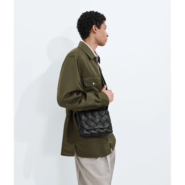 Khaite Men's Diago in Black - Black Shoulder & Crossbody Bags - The Lotus Tote Bag - Shop at Luxury Shoes 