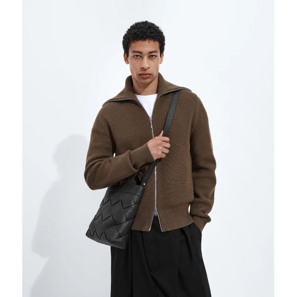 Khaite Men's Small Diago Tote in Black - Black Totes & Top-Handle Bags - The Lotus Tote Bag - Shop at Luxury Shoes 
