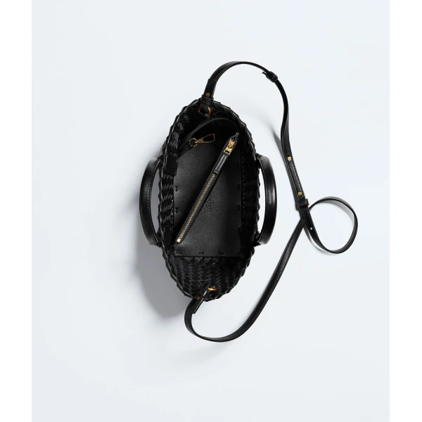 Khaite Mini Cabat in Black - Black Mini Bags - The Lotus Tote Bag - Shop at Luxury Shoes 
