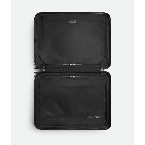 Khaite Odissey Check-In Suitcase in Black - Black  - The Lotus Tote Bag - Shop at Luxury Shoes 