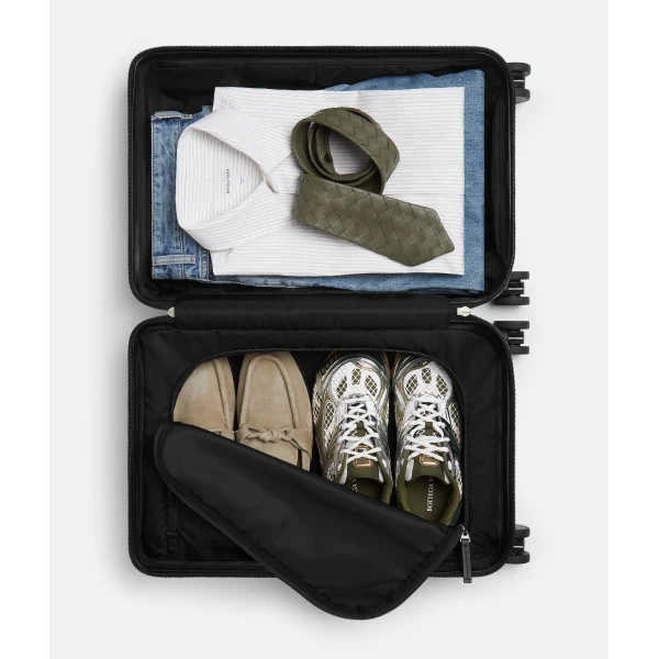 Khaite Odyssey Cabin Suitcase in Black - Black  - The Lotus Tote Bag - Shop at Luxury Shoes 