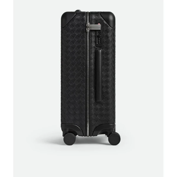 Khaite Odyssey Intrecciato Cabin Suitcase in Black - Black  - The Lotus Tote Bag - Shop at Luxury Shoes 