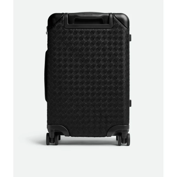 Khaite Odyssey Intrecciato Cabin Suitcase in Black - Black  - The Lotus Tote Bag - Shop at Luxury Shoes 