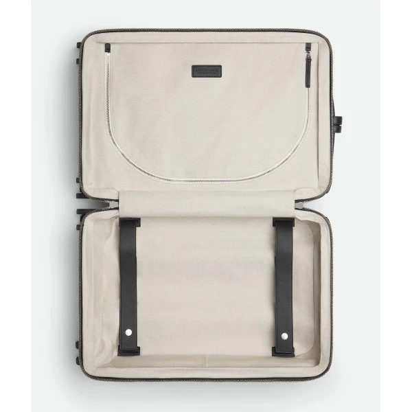 Khaite Odyssey Intrecciato Cabin Suitcase in Black - Black  - The Lotus Tote Bag - Shop at Luxury Shoes 
