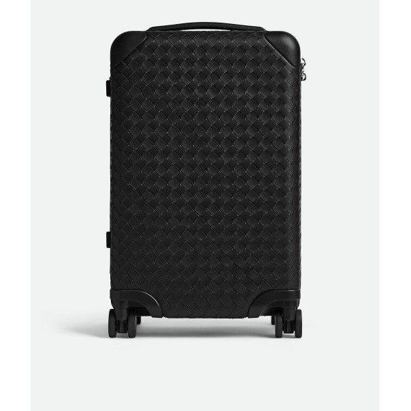 Khaite Odyssey Intrecciato Cabin Suitcase in Black - Black  - The Lotus Tote Bag - Shop at Luxury Shoes 