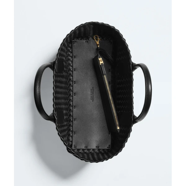 Khaite Small Cabat in Black - Black Totes & Top-Handle Bags - The Lotus Tote Bag - Shop at Luxury Shoes 